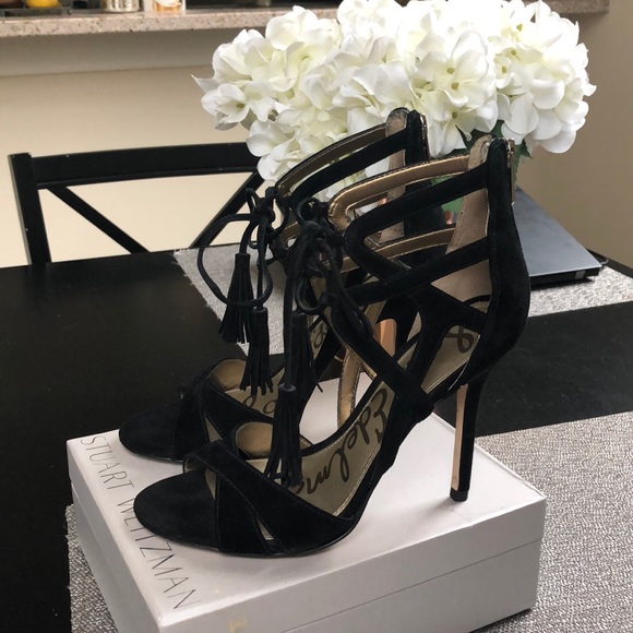 Sam Edelman Suede Black Heel, Size 6.5 - Picture 3 of 5